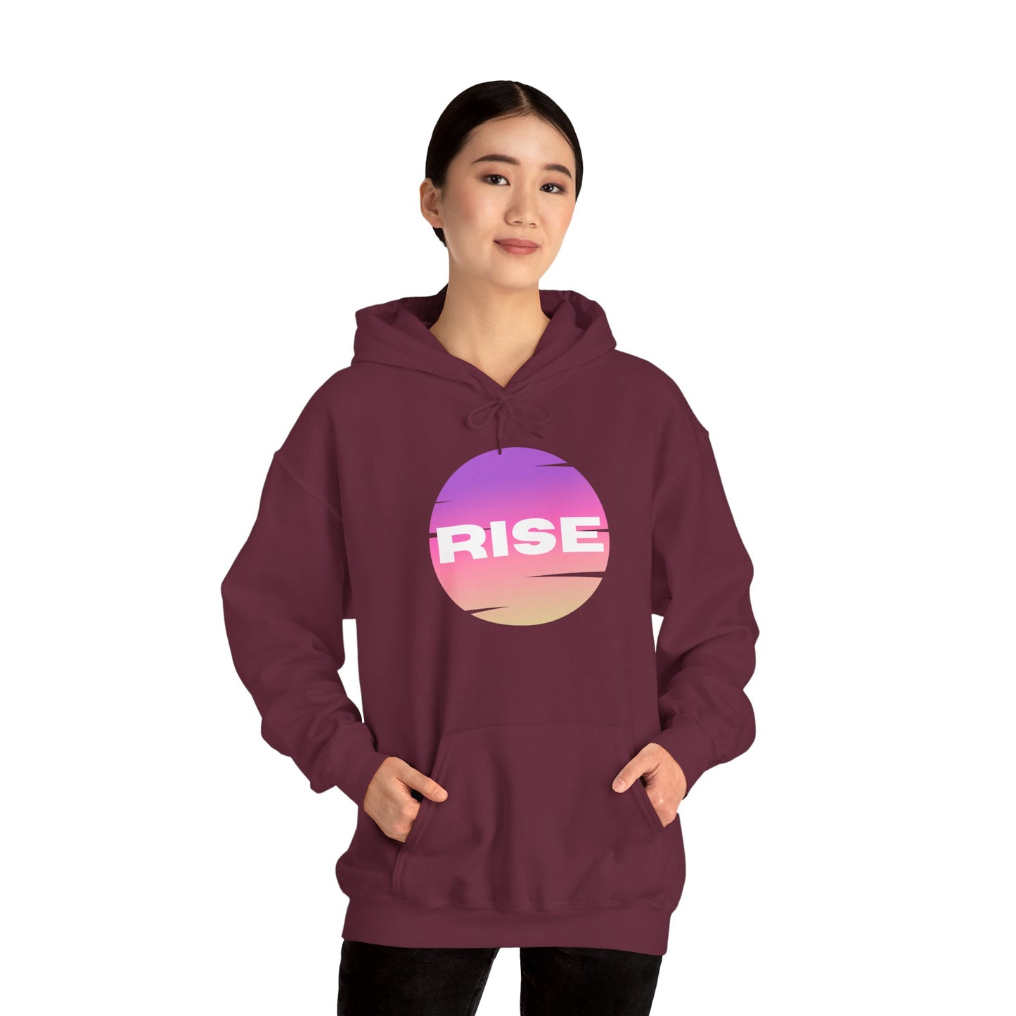 Women's Rise Graphic Hoodie - Cozy & Inspirational Sweatshirt