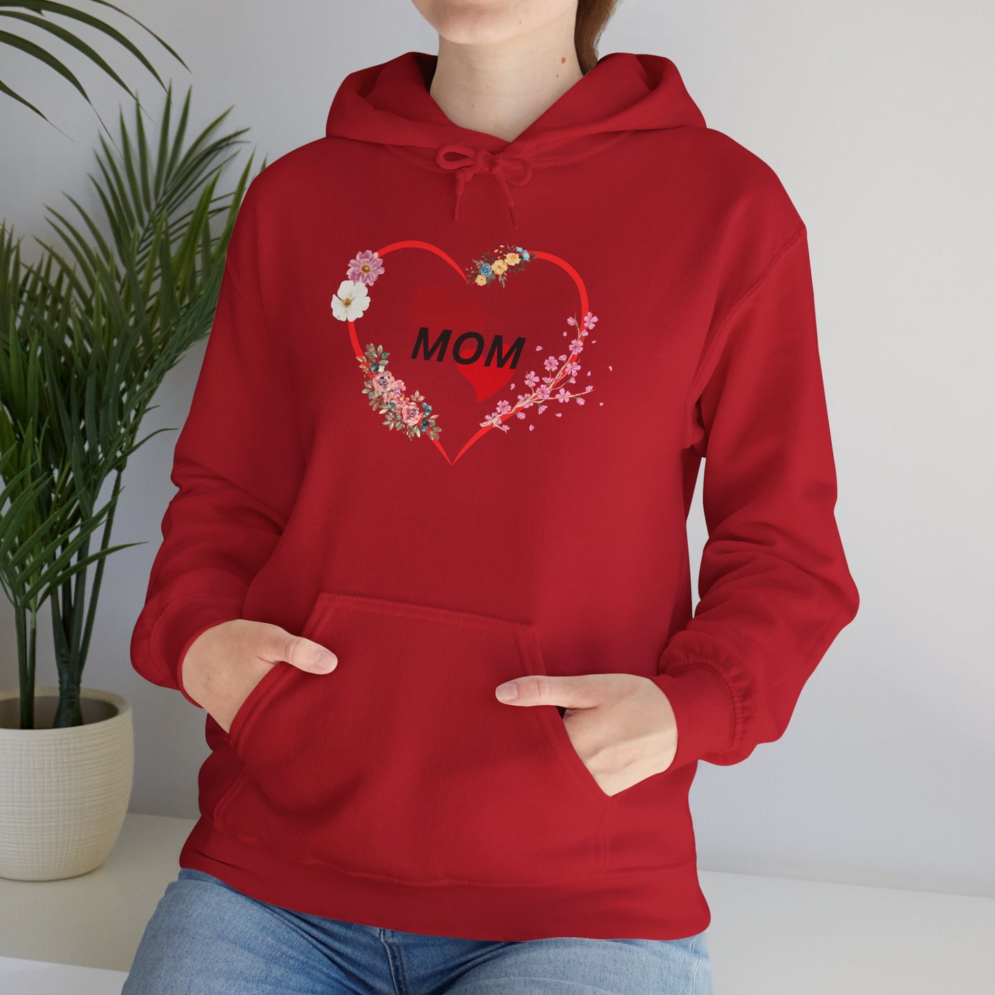 Mom Love Hoodie - Floral Heart Design - Perfect Gift for Mother's Day