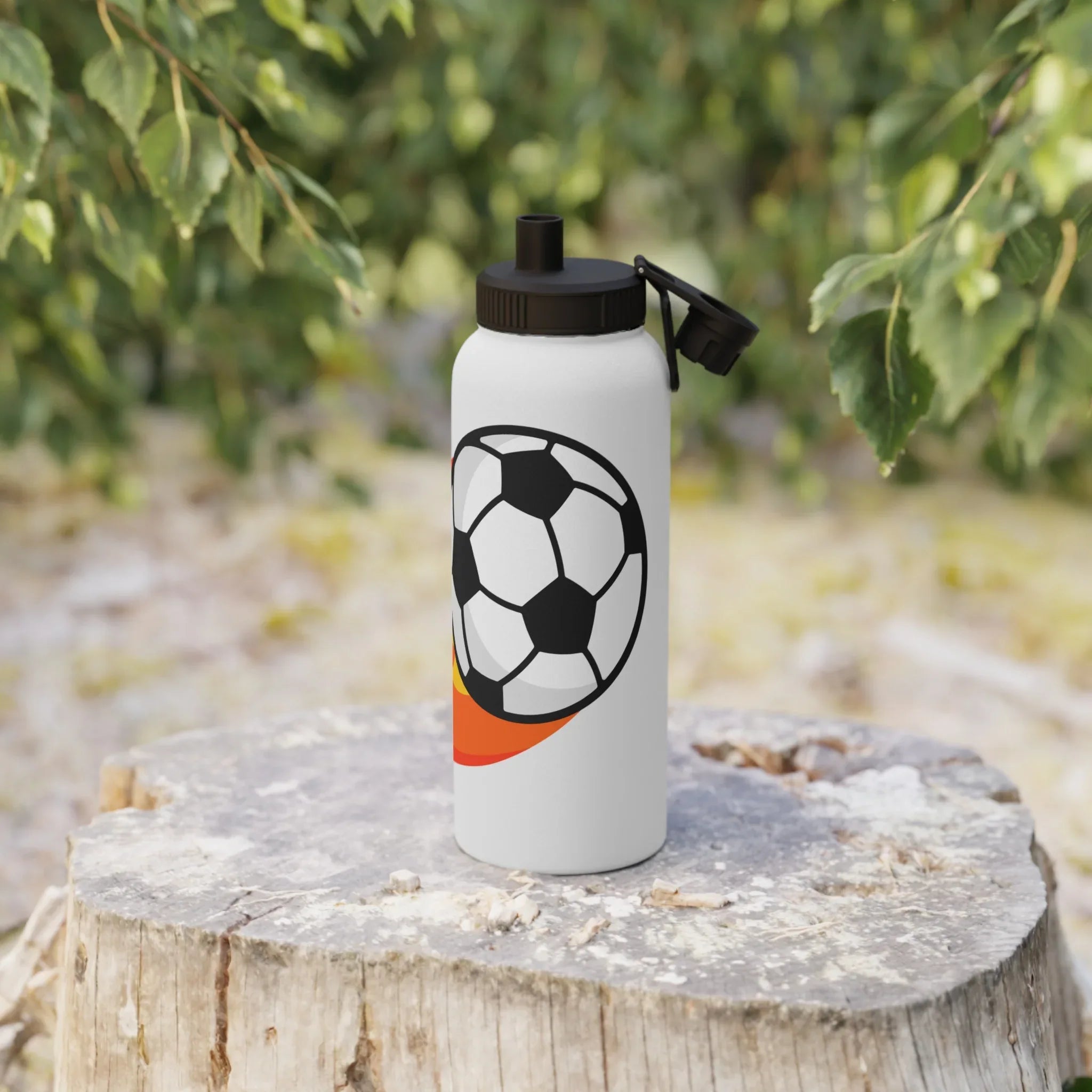 Soccer Fire Ball Stainless Steel Water Bottle – Insulated Sports Bottle - RizQ Life 