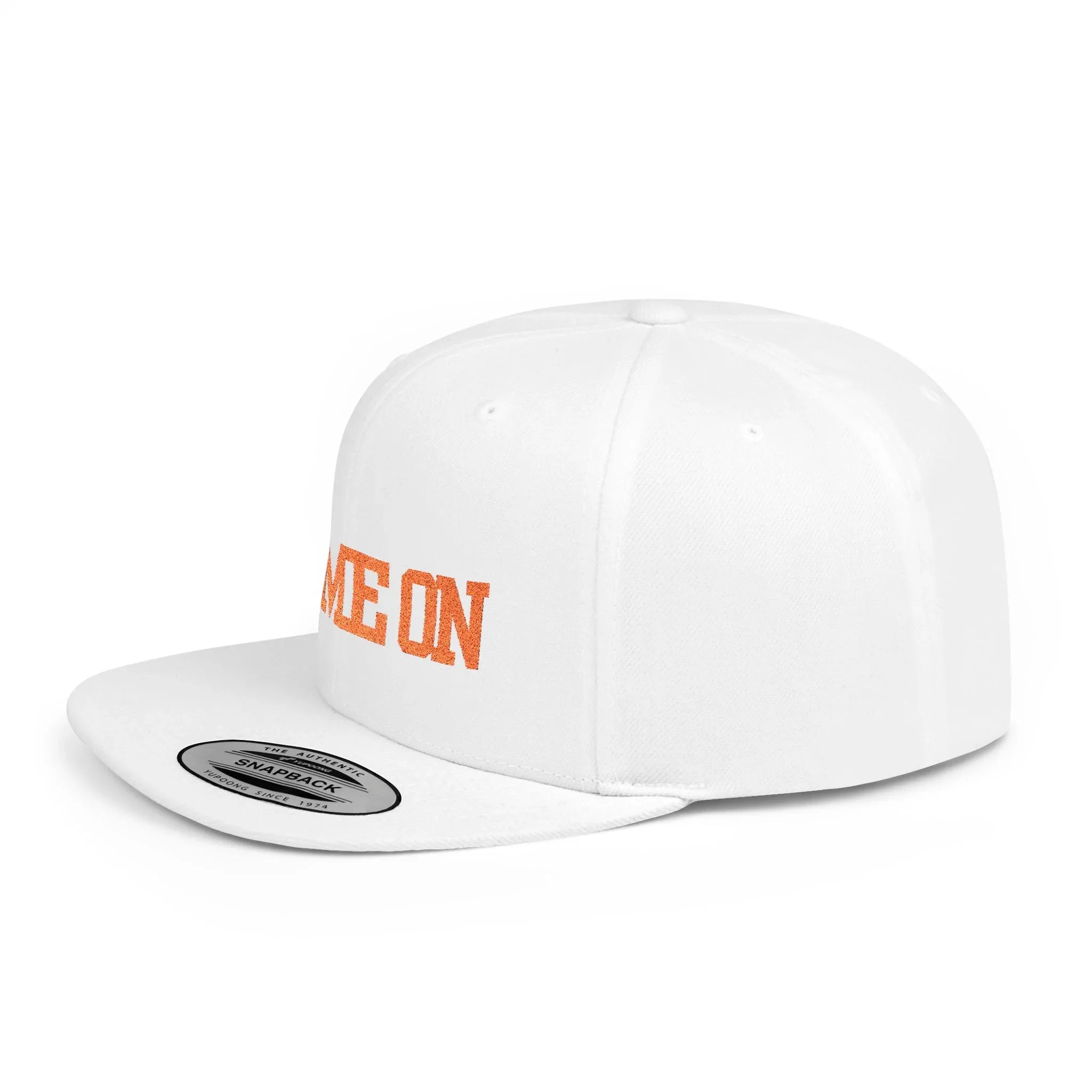 Trendy “Game On” snapback cap for adults. Adjustable flat bill hat, stylish streetwear accessory, perfect for gifts, festivals, sports, and casual outings. - RizQ Life 