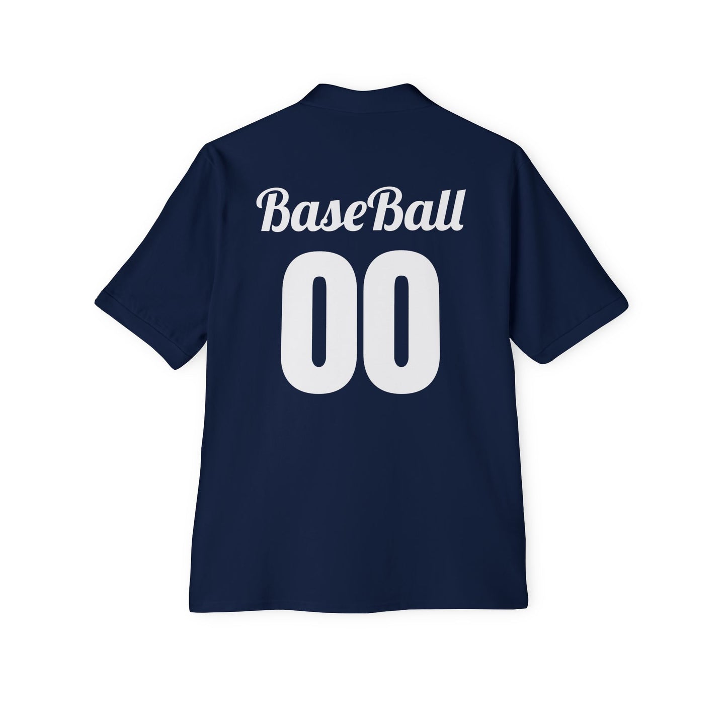 Men's Baseball Piqué Polo - Baseball with Graphic Bat and Ball Design