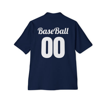 Men's Baseball Piqué Polo - Baseball with Graphic Bat and Ball Design