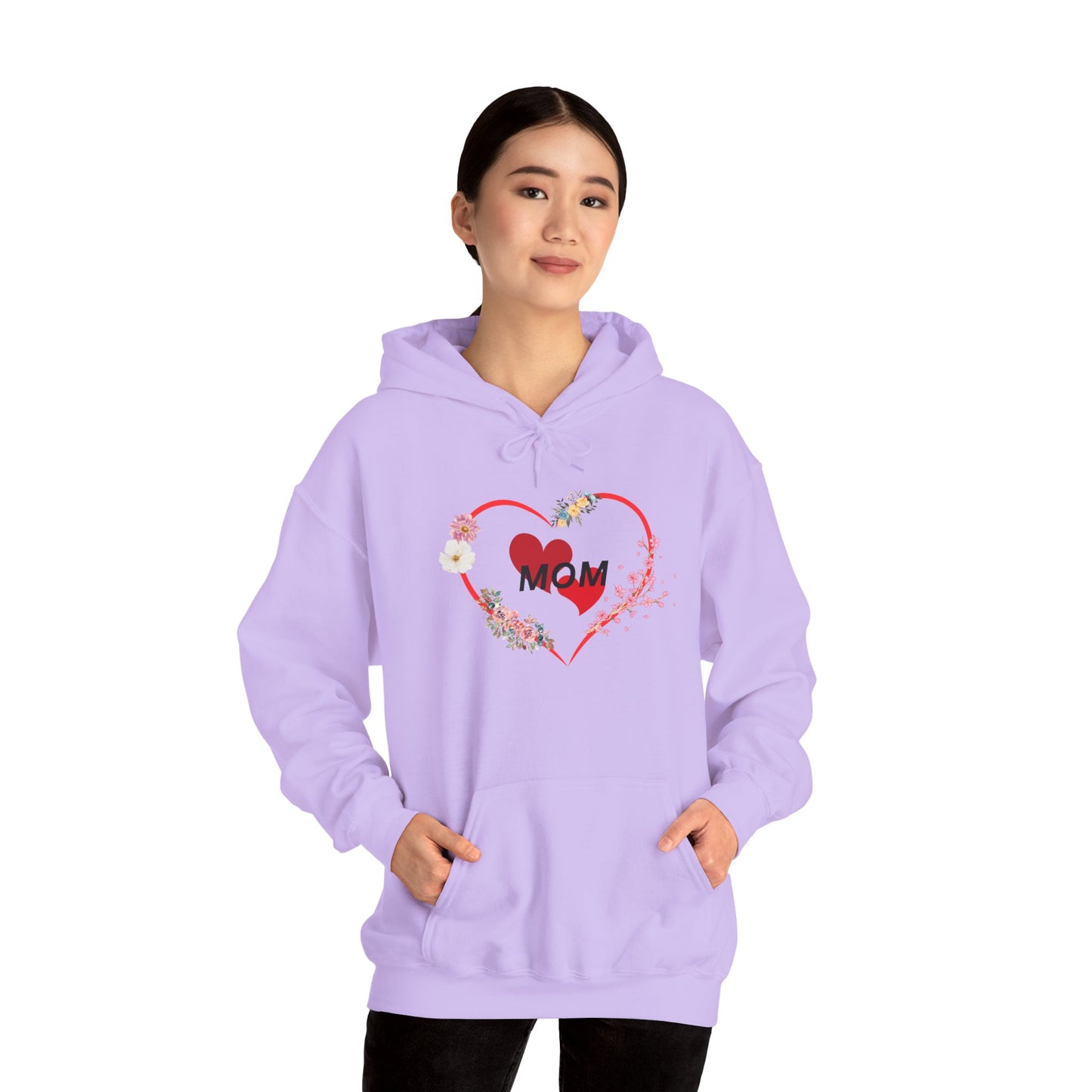 Mom Love Hoodie - Floral Heart Design - Perfect Gift for Mother's Day