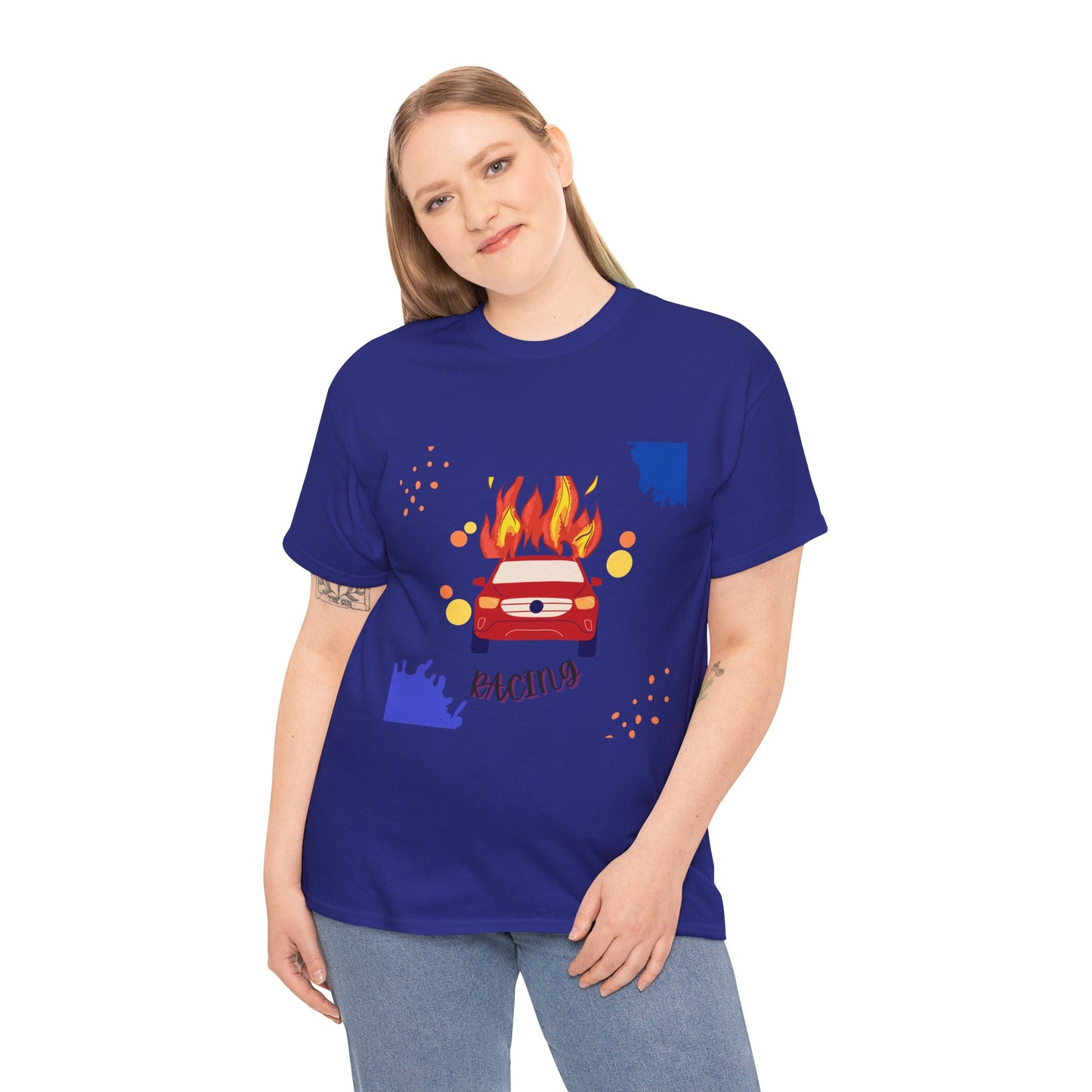 Unisex Racing Graphic T-Shirt – Heavy Cotton Car Racing Tee for Men & Women, Casual Motorsport Fan Shirt, Short Sleeve Top, Sizes S-5XL