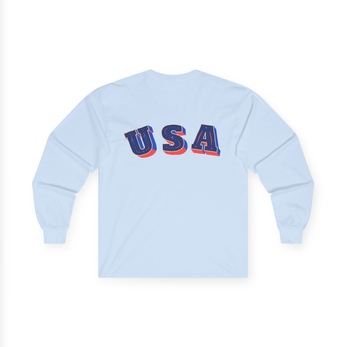Patriotic Long Sleeve Tee - USA Flag Design