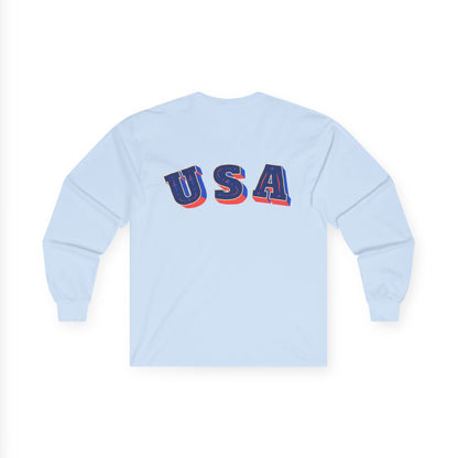 Patriotic Long Sleeve Tee - USA Flag Design