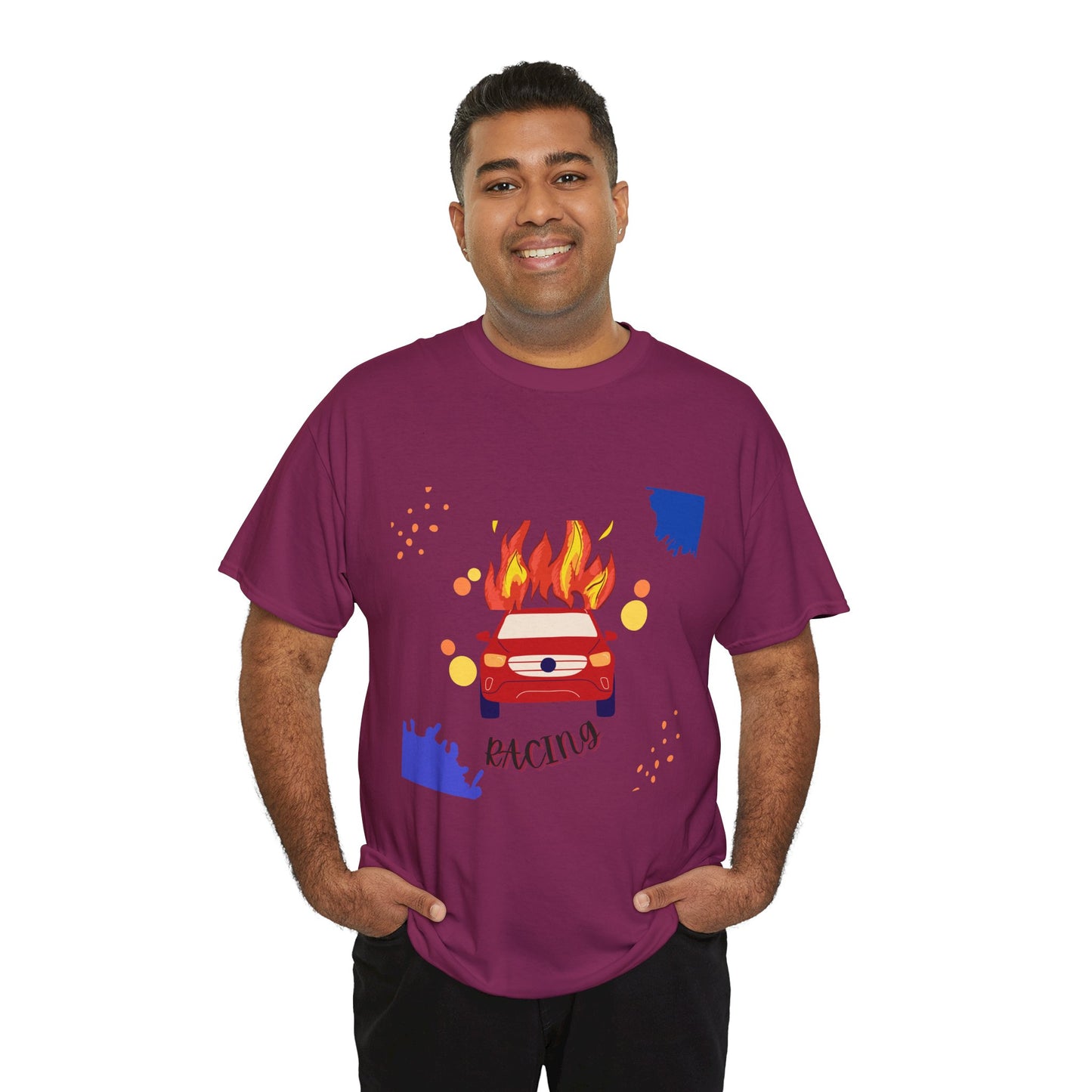 Unisex Racing Graphic T-Shirt – Heavy Cotton Car Racing Tee for Men & Women, Casual Motorsport Fan Shirt, Short Sleeve Top, Sizes S-5XL