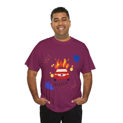 Unisex Racing Graphic T-Shirt – Heavy Cotton Car Racing Tee for Men & Women, Casual Motorsport Fan Shirt, Short Sleeve Top, Sizes S-5XL