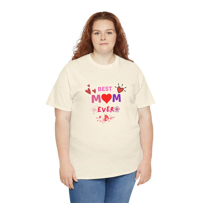 Best Mom Ever Mother’s Day T-Shirt - Aesthetic Heart & Bow Graphic Tee
