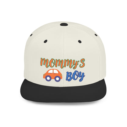 Mommy's Boy Flat Bill Snapback Cap – adjustable, stylish, and perfect for men, teens and even kids. Ideal casual hat or streetwear gift.