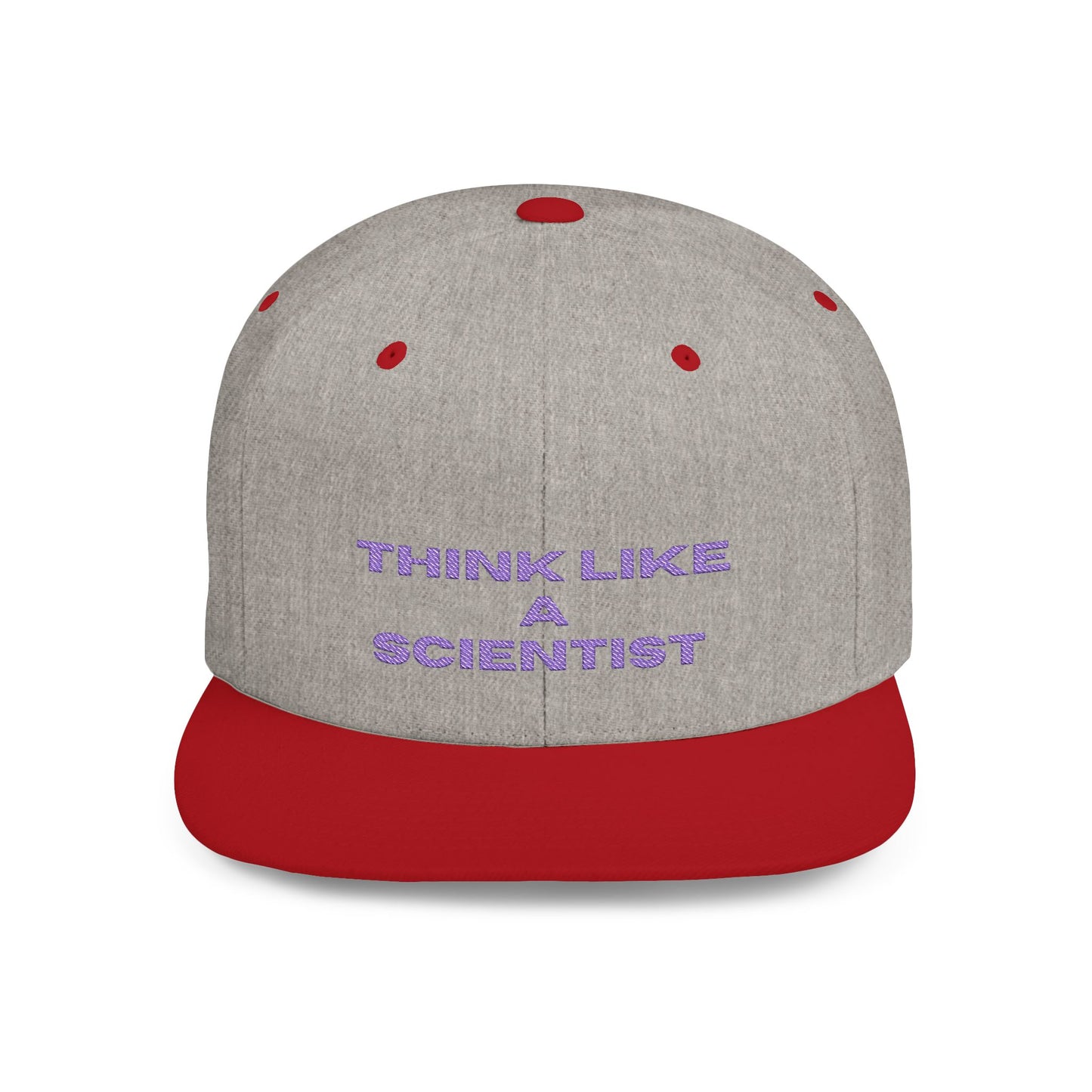 Think Like A Scientist Snapback Cap – Trendy flat bill hat for science lovers, STEM enthusiasts, and geeky gifts. Perfect for casual wear & conventions.
