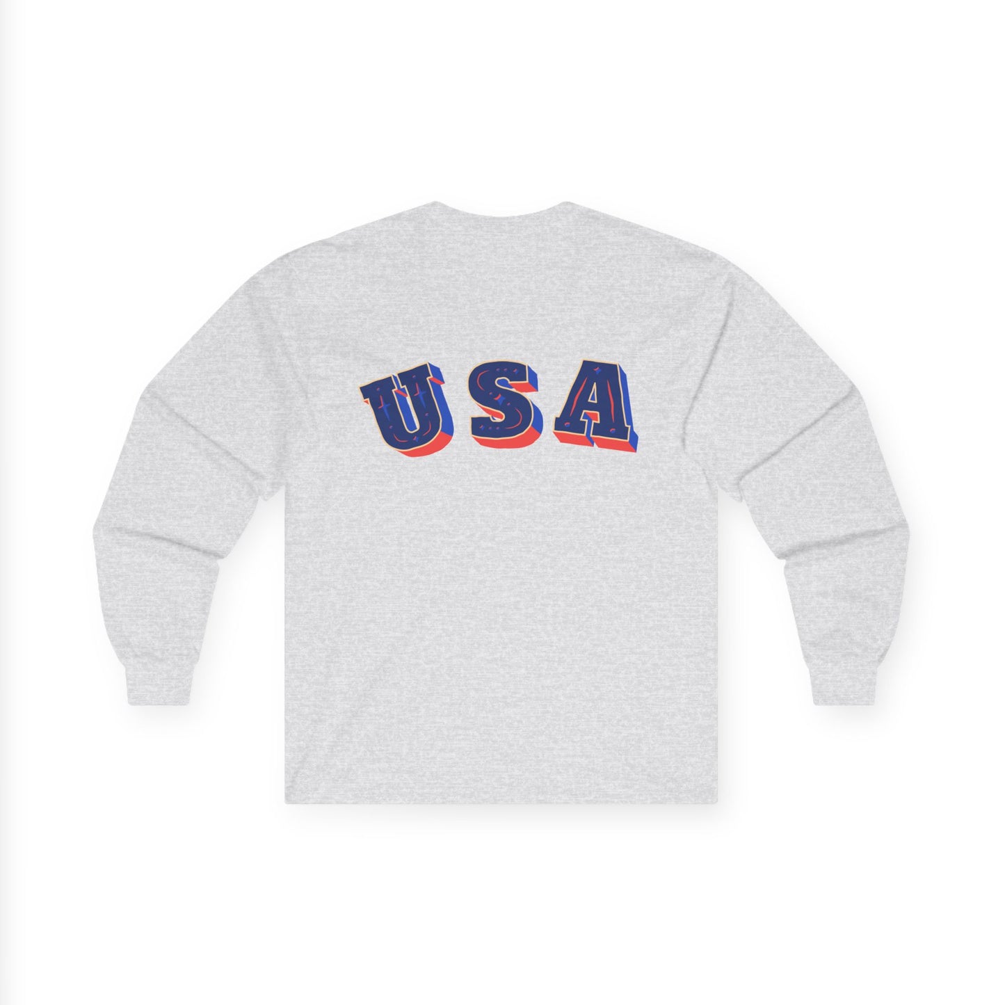 Patriotic Long Sleeve Tee - USA Flag Design