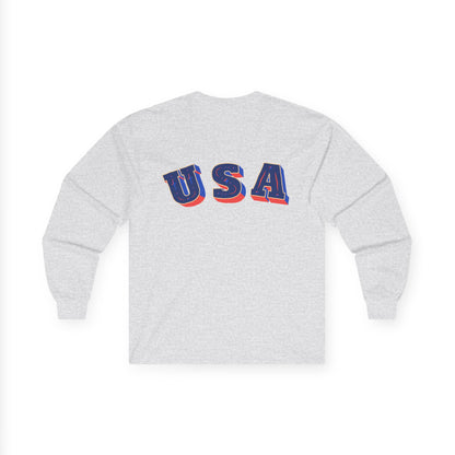 Patriotic Long Sleeve Tee - USA Flag Design