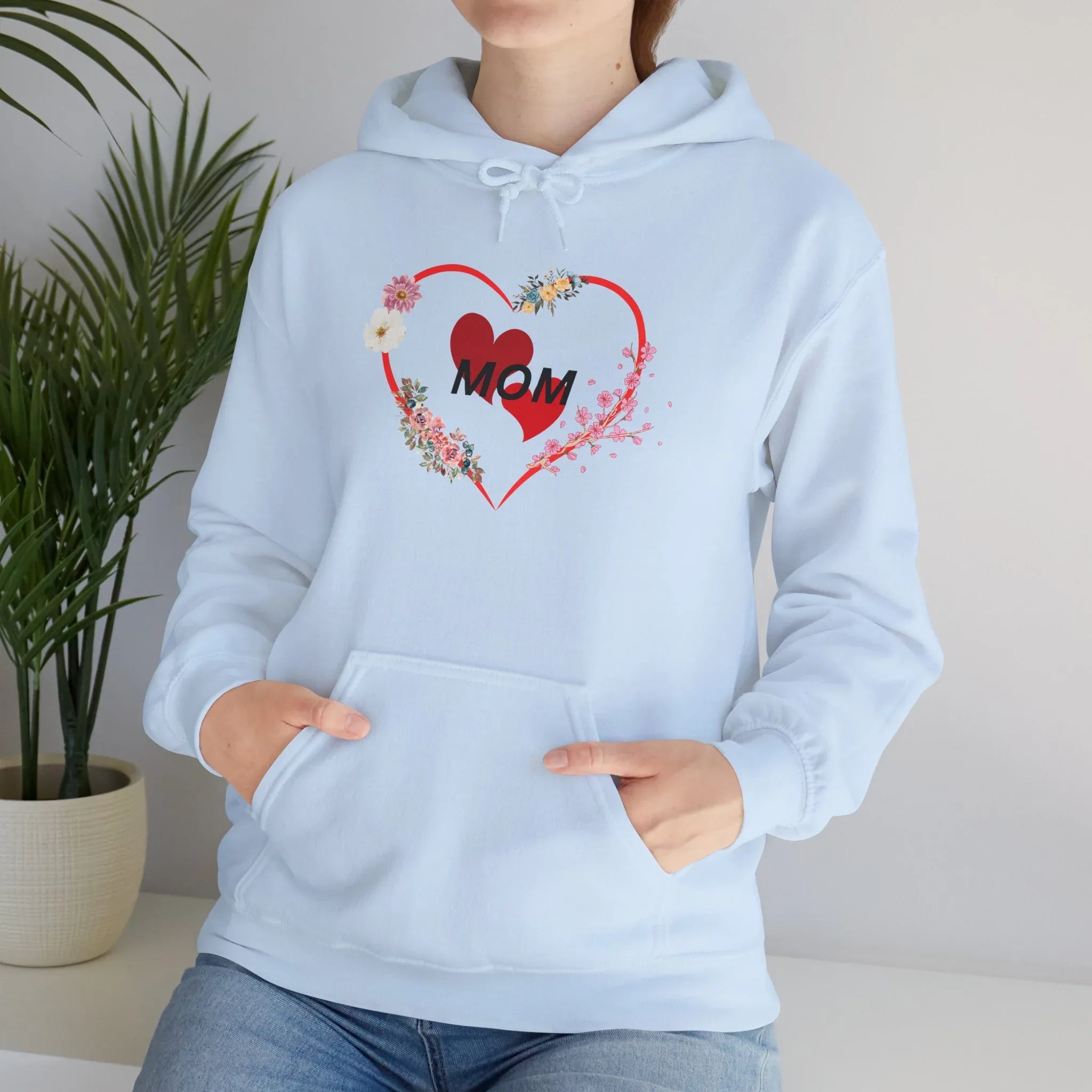 Mom Love Hoodie - Floral Heart Design - Perfect Gift for Mother's Day - RizQ Life 