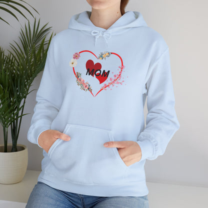 Mom Love Hoodie - Floral Heart Design - Perfect Gift for Mother's Day