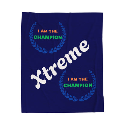 Champion Velveteen Plush Blanket - Cozy, Motivational Gift for Sports Lovers, Home Decor, Couch Throw, Perfect for Celebrations
