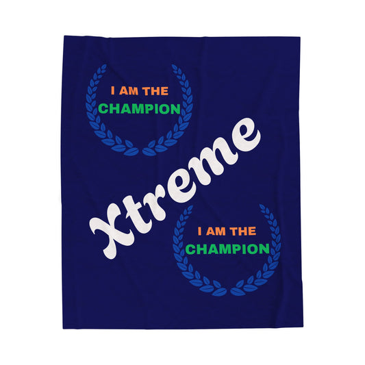 Champion Velveteen Plush Blanket - Cozy, Motivational Gift for Sports Lovers, Home Decor, Couch Throw, Perfect for Celebrations