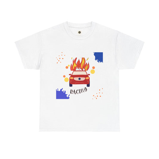 Unisex Racing Graphic T-Shirt – Heavy Cotton Car Racing Tee for Men & Women, Casual Motorsport Fan Shirt, Short Sleeve Top, Sizes S-5XL