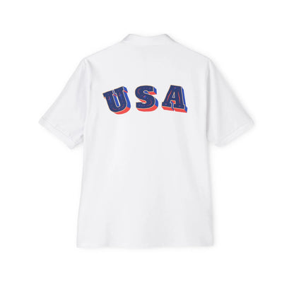 Men's USA Flag Piqué Polo Shirt - Patriotic Design - RizQ Life 