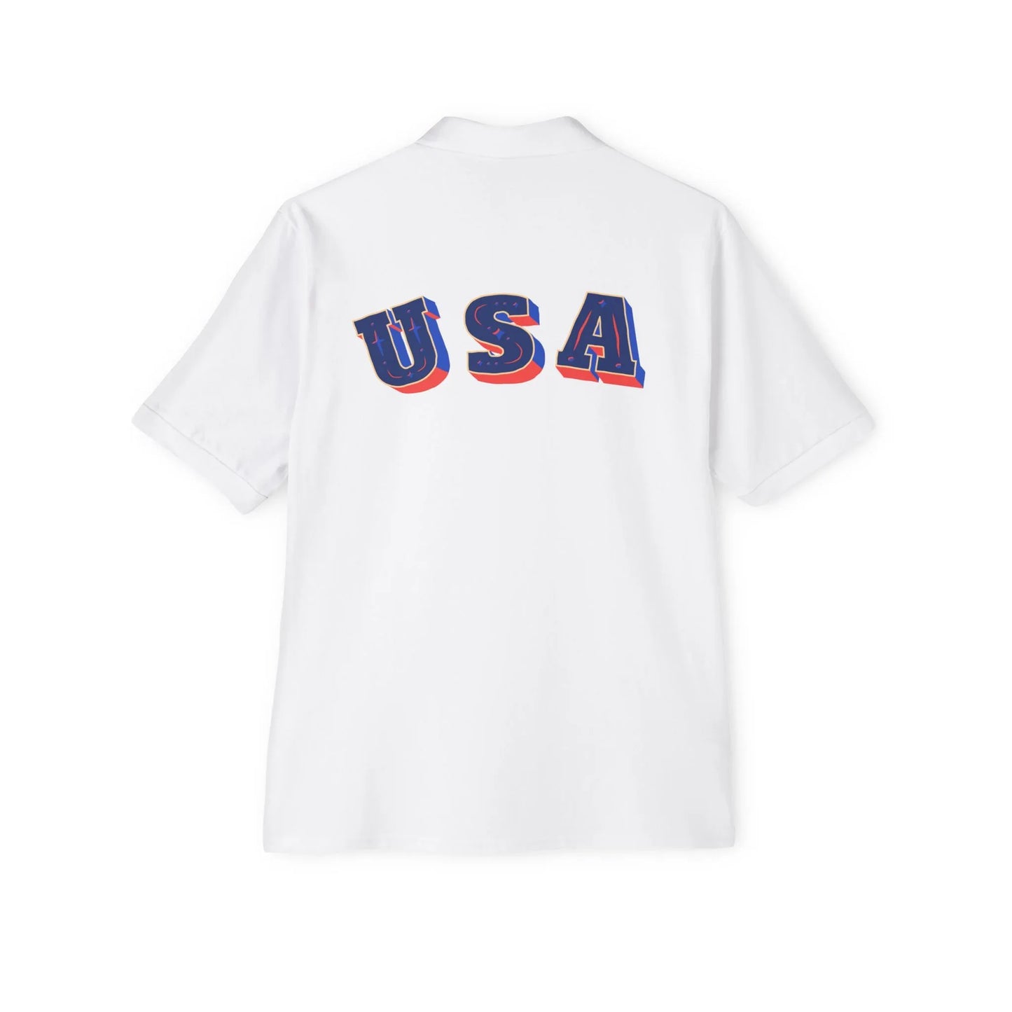 Men's USA Flag Piqué Polo Shirt - Patriotic Design - RizQ Life 