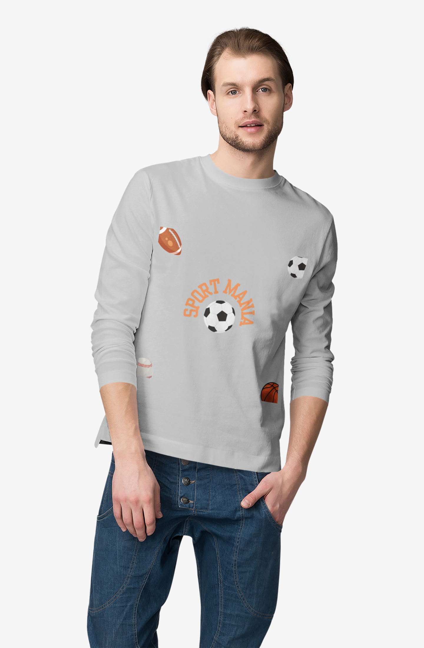 Sport Long Sleeve Tee - Fun Sports Design for Active Lifestyle