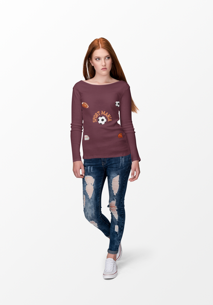 Sport Long Sleeve Tee - Fun Sports Design for Active Lifestyle