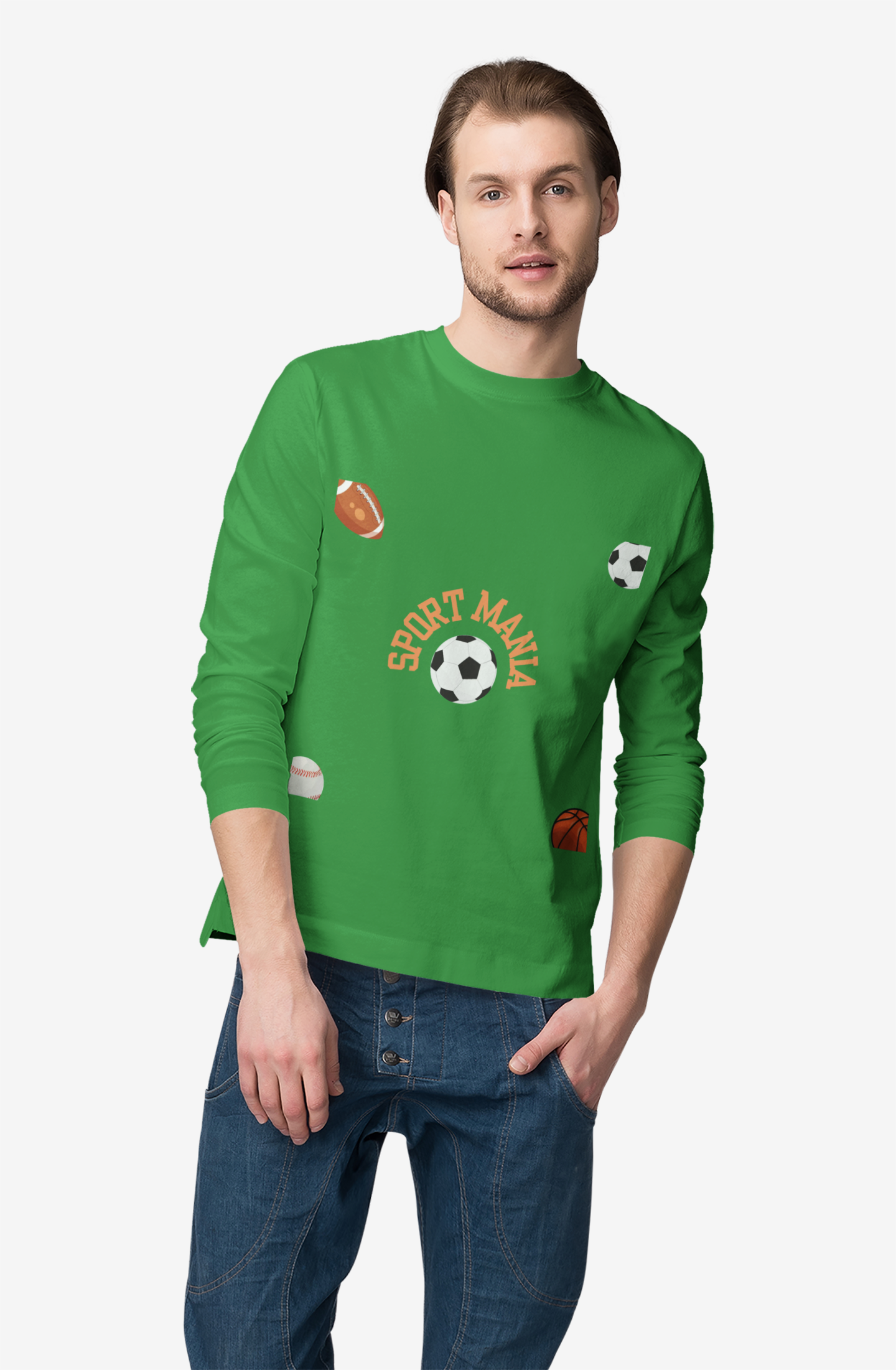 Sport Long Sleeve Tee - Fun Sports Design for Active Lifestyle
