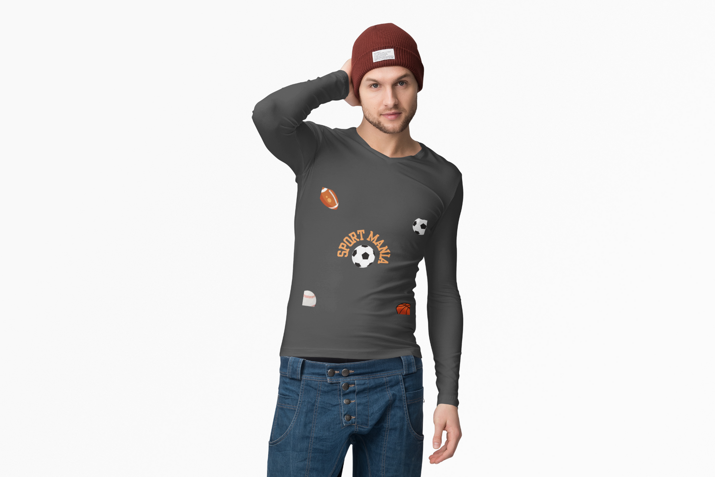 Sport Long Sleeve Tee - Fun Sports Design for Active Lifestyle