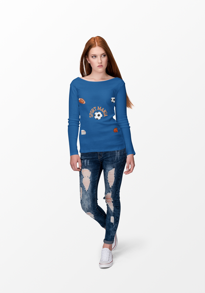 Sport Long Sleeve Tee - Fun Sports Design for Active Lifestyle