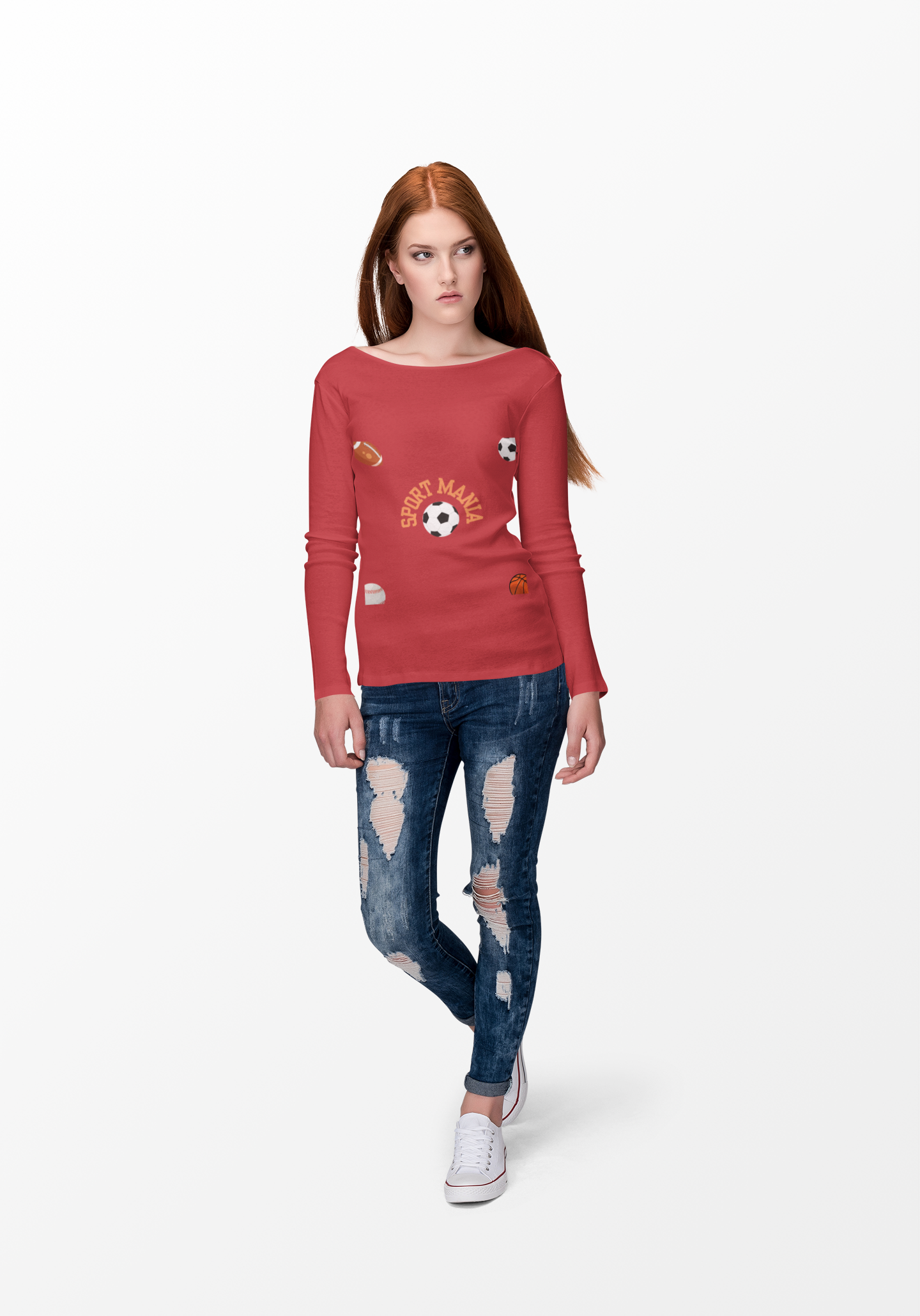 Sport Long Sleeve Tee - Fun Sports Design for Active Lifestyle