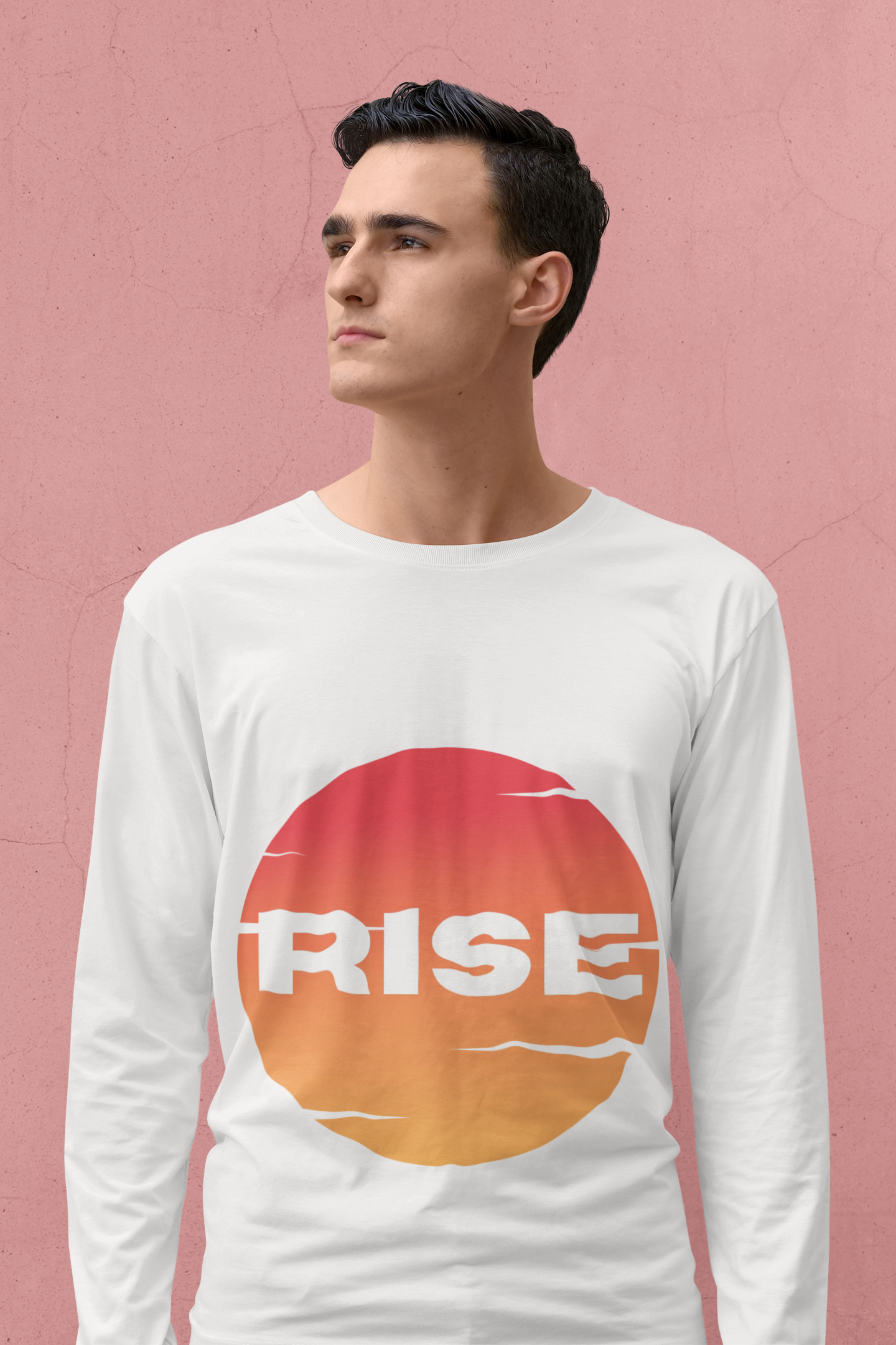 Sunrise RISE Long Sleeve Tee - Motivational Unisex Cotton Shirt for Inspiration