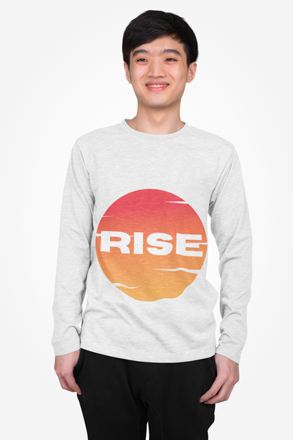 Sunrise RISE Long Sleeve Tee - Motivational Unisex Cotton Shirt for Inspiration