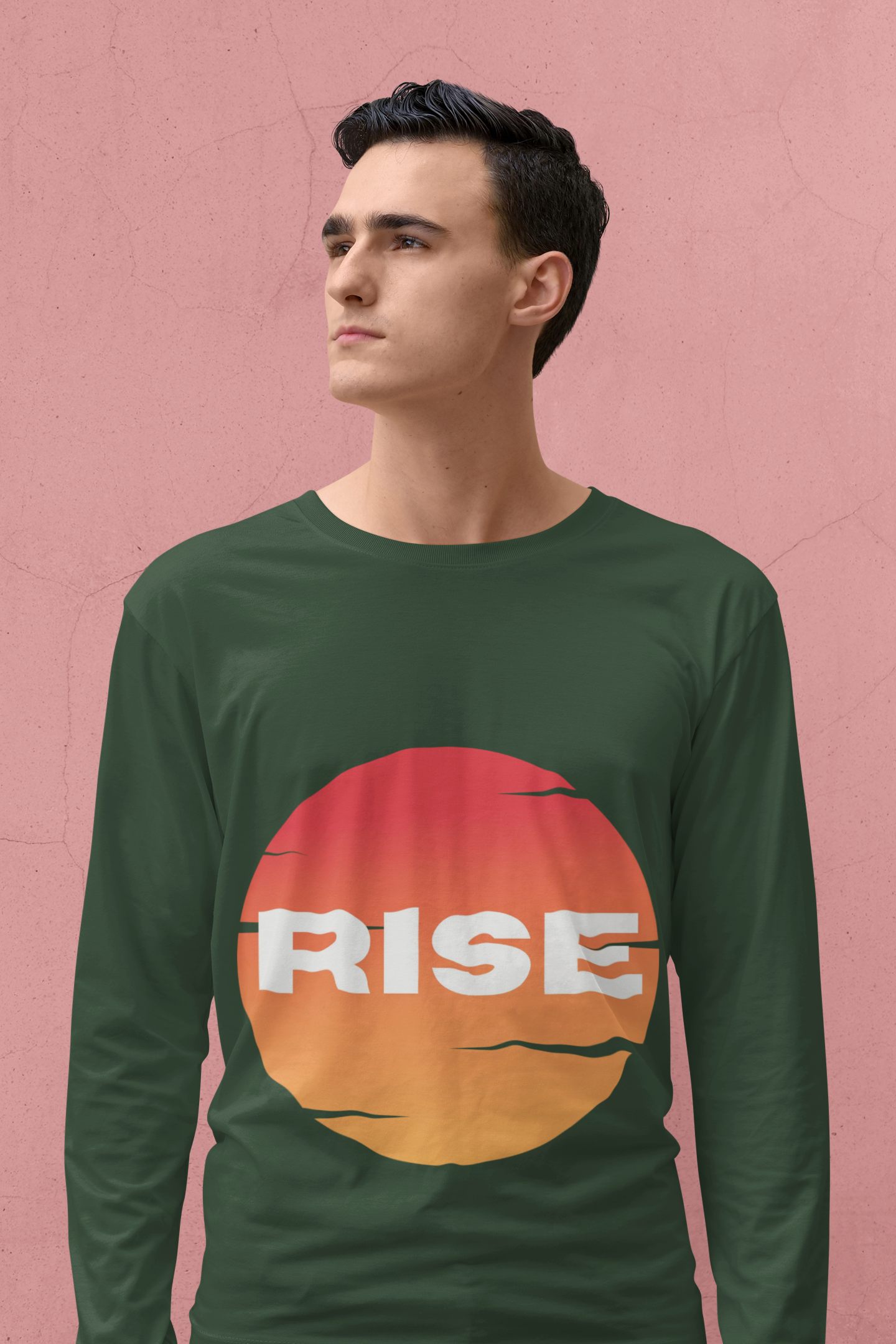 Sunrise RISE Long Sleeve Tee - Motivational Unisex Cotton Shirt for Inspiration