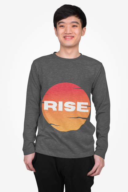 Sunrise RISE Long Sleeve Tee - Motivational Unisex Cotton Shirt for Inspiration