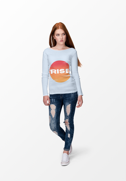 Sunrise RISE Long Sleeve Tee - Motivational Unisex Cotton Shirt for Inspiration