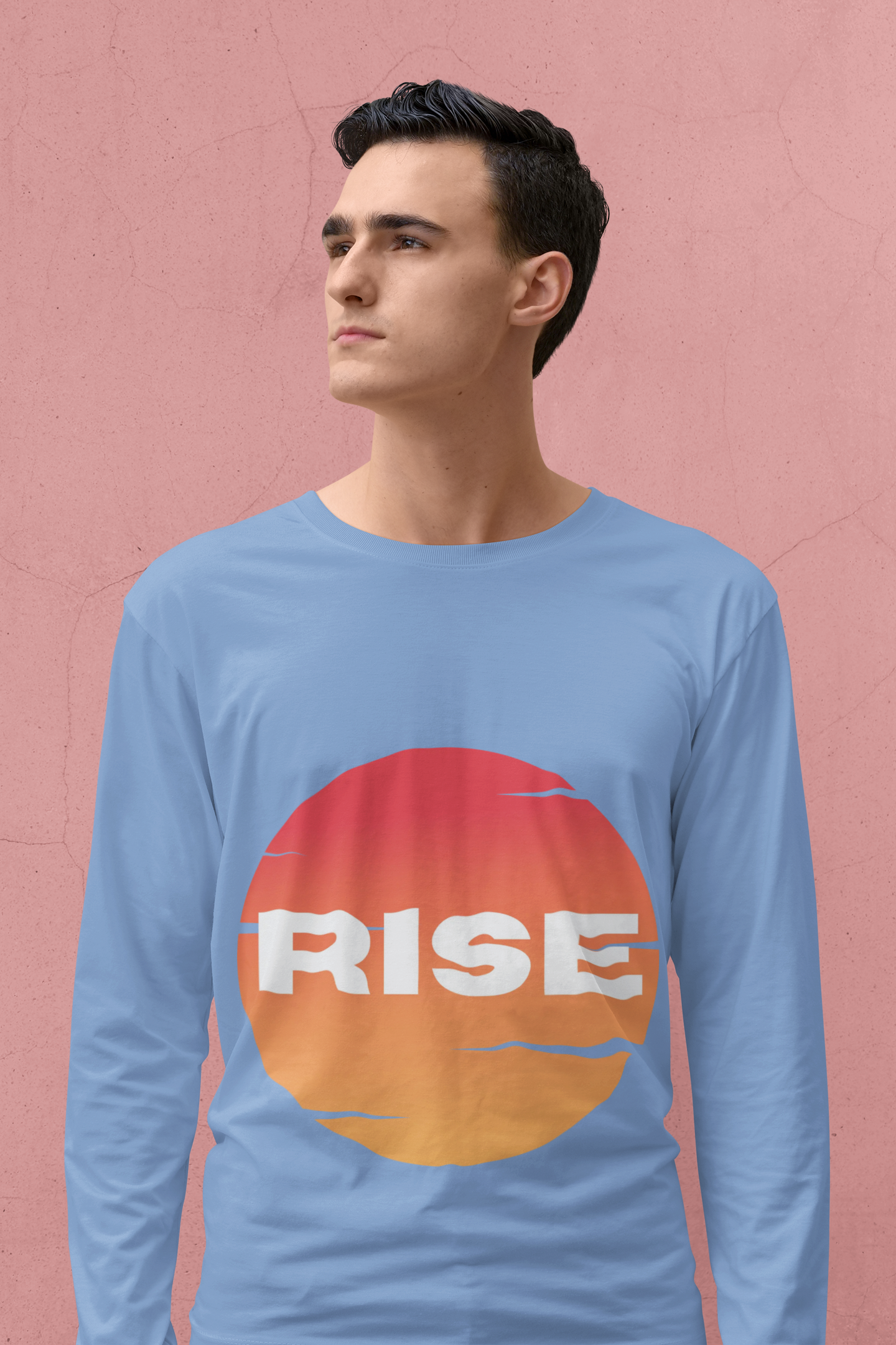 Sunrise RISE Long Sleeve Tee - Motivational Unisex Cotton Shirt for Inspiration