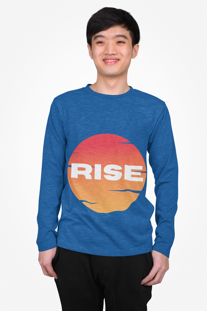 Sunrise RISE Long Sleeve Tee - Motivational Unisex Cotton Shirt for Inspiration