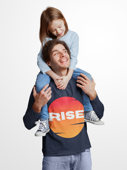 Sunrise RISE Long Sleeve Tee - Motivational Unisex Cotton Shirt for Inspiration