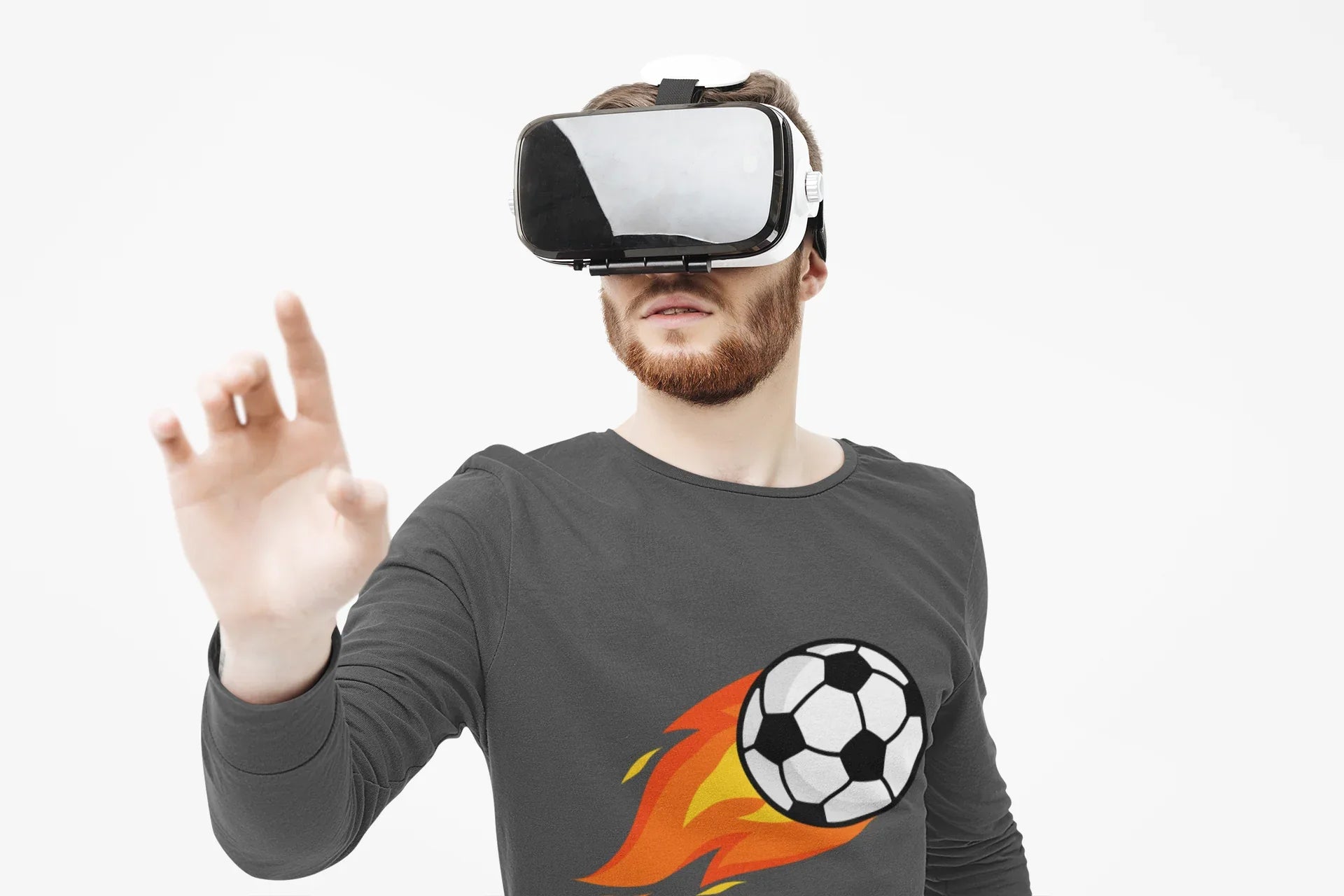 Flaming Soccer Ball Long Sleeve Tee - Sports Lovers Shirt - RizQ Life 