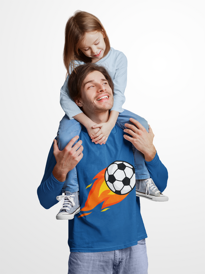 Flaming Soccer Ball Long Sleeve Tee - Sports Lovers Shirt