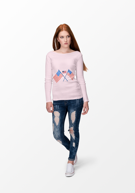 Women's Patriotic Long Sleeve Tee