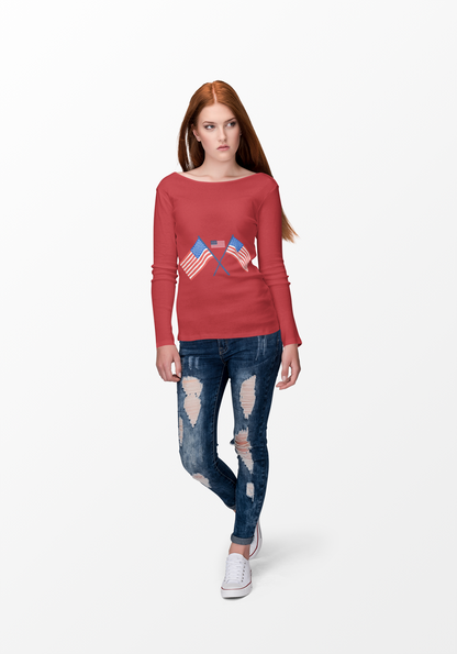 Women's Patriotic Long Sleeve Tee