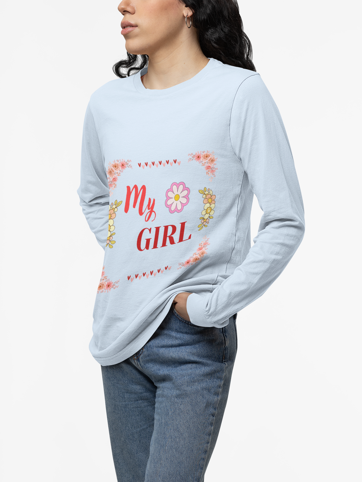 Floral Long Sleeve Tee - Warm and Cozy Moments Design