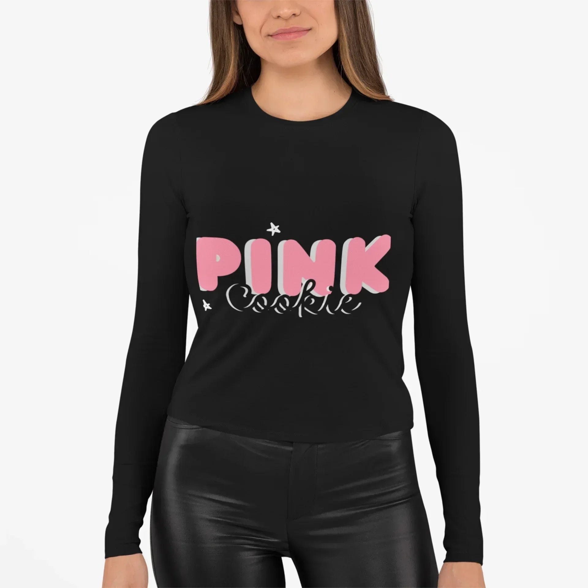 Pink Cookie Long Sleeve Tee - Sweet Treat Vibe - RizQ Life 