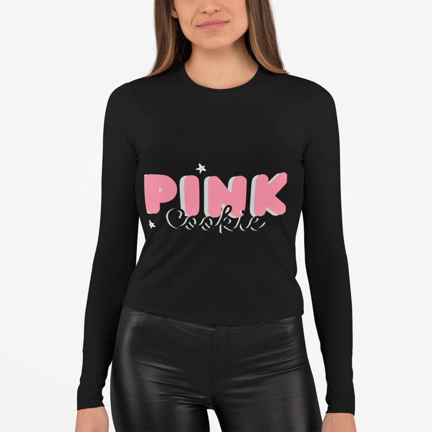 Pink Cookie Long Sleeve Tee - Sweet Treat Vibe