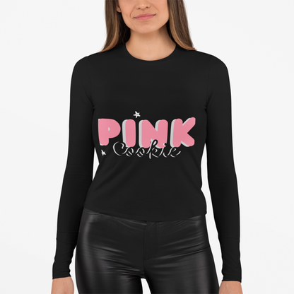 Pink Cookie Long Sleeve Tee - Sweet Treat Vibe