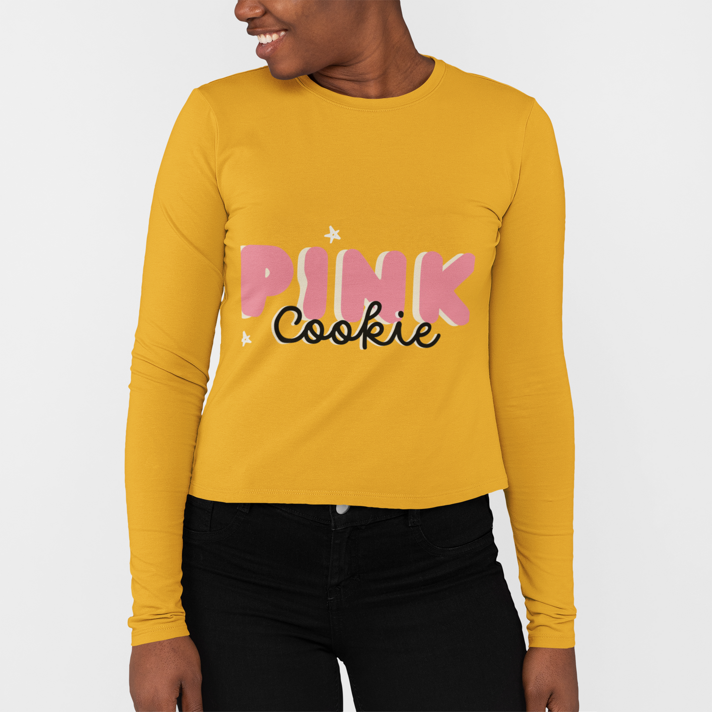 Pink Cookie Long Sleeve Tee - Sweet Treat Vibe