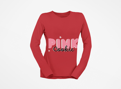 Pink Cookie Long Sleeve Tee - Sweet Treat Vibe