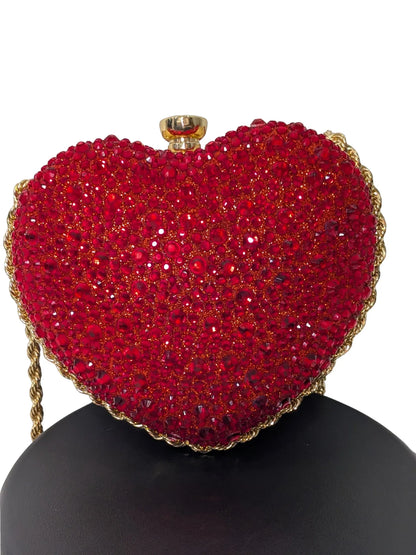 Rhinestone Crystal Clutch Bag, Luxury Bridal Evening Purse with Chain, Elegant Wedding & Formal Party Handbag - RizQ Life 