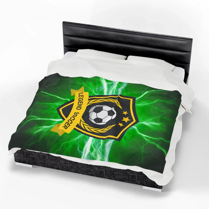 Soccer Legend Plush Blanket | Soft Throw for Sports Fans, Cozy Decor, Gift for Athletes, Soccer-themed Home, Kids Room - RizQ Life 
